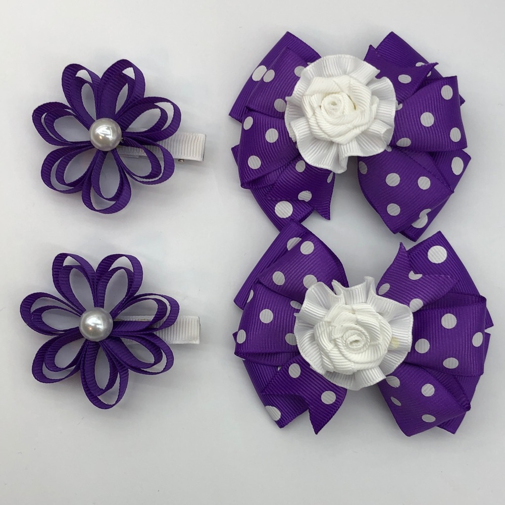Hair bows (set of four) alligator clips